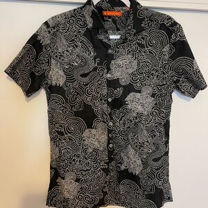 Tori Richard Short-sleeve Pocket Shirt- Dragon swirls
